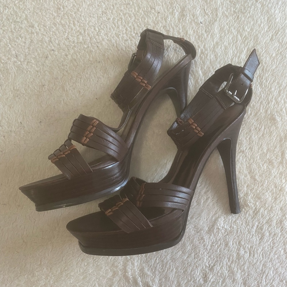 Brown Y2K Strap High Heels - Guess